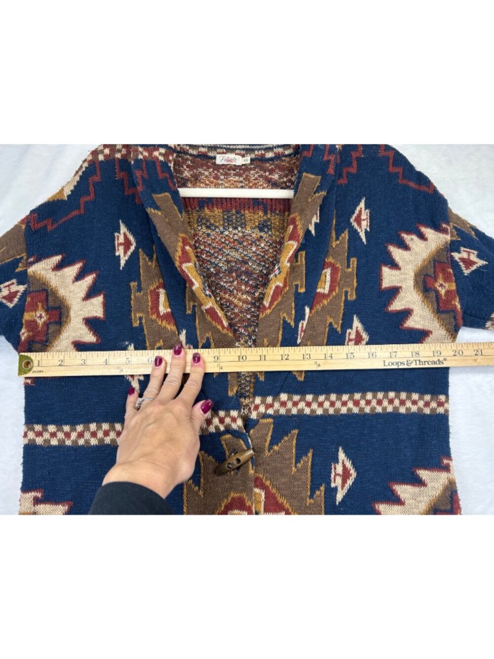 Faherty Women's Lodge Cardigan Women's S Aztec Southwestern Geometric Sweater - Picture 11 of 15